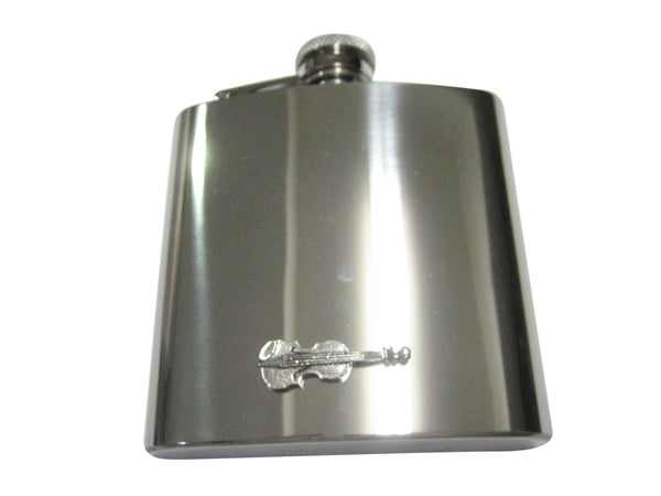 Silver Toned Musical Violin Instrument 6oz Flask