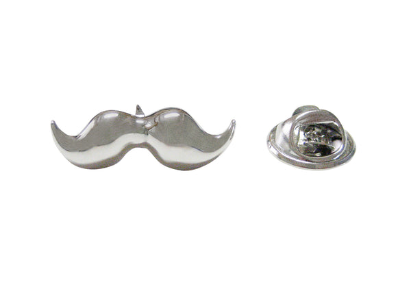 Silver Toned Hipster Mustache Lapel Pin