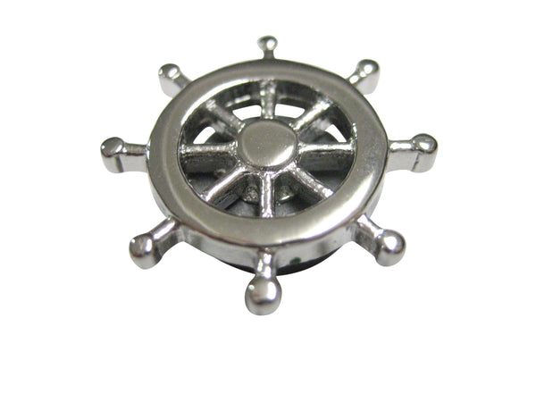 Silver Toned Nautical Ship Steering Helm Magnet