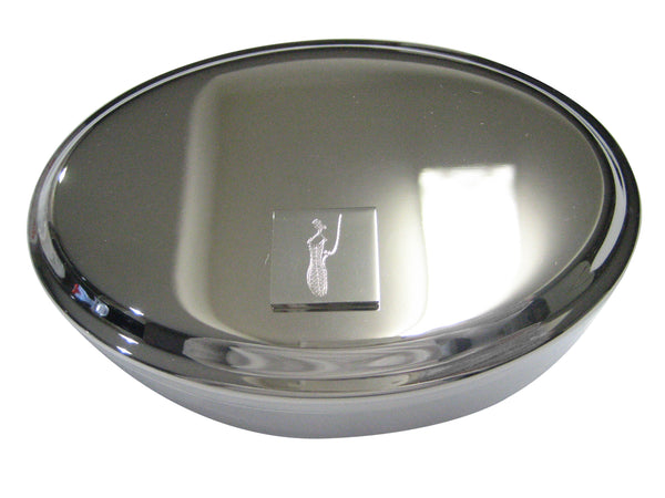 Silver Toned Nepenthes Pitcher Carnivorous Plant Oval Trinket Jewelry Box