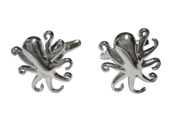 Silver Toned Octopus Cufflinks