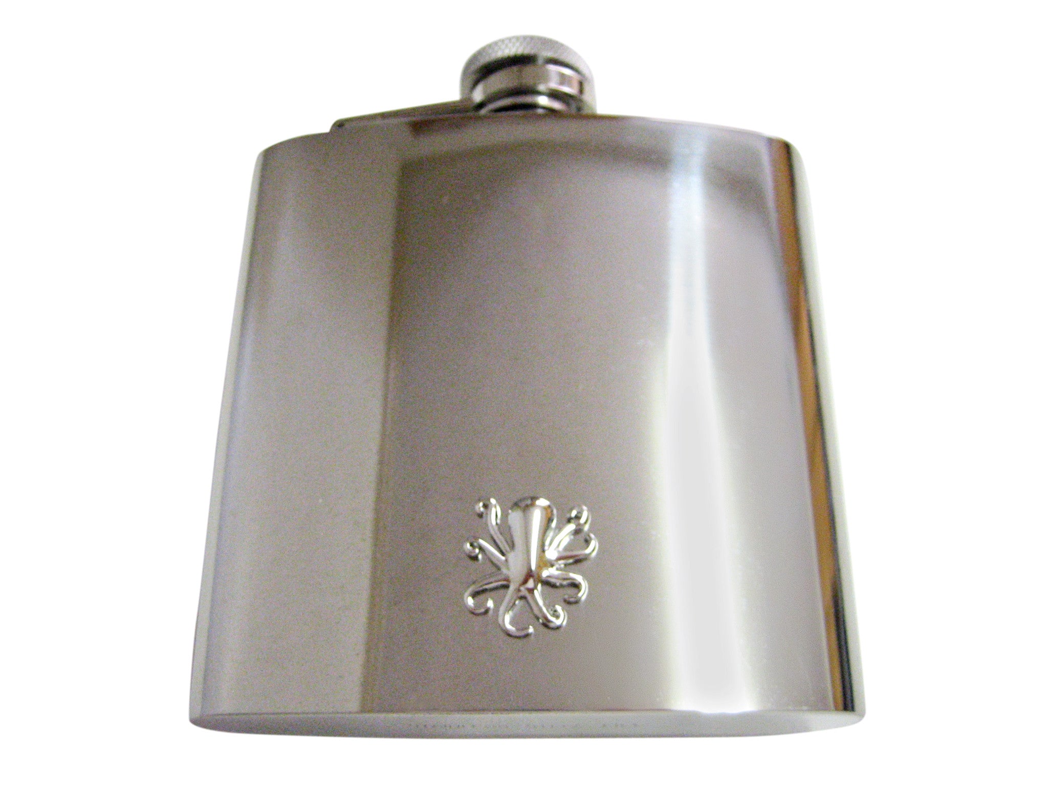 Silver Toned Octopus 6 Oz. Stainless Steel Flask