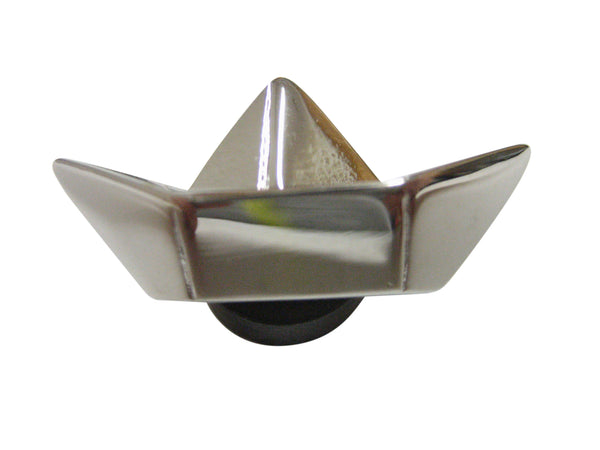 Silver Toned Origami Boat Design Magnet