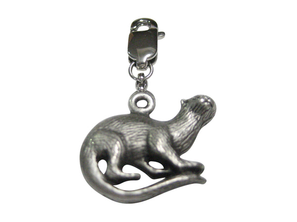 Silver Toned Otter Pendant Zipper Pull Charm