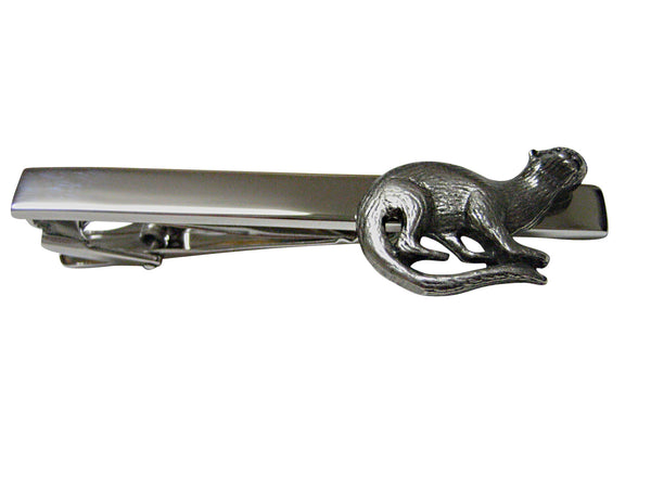 Silver Toned Otter Square Tie Clip