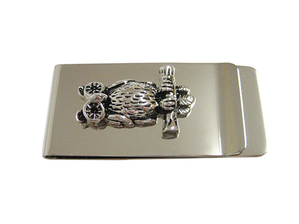 Silver Toned Owl Bird on Branch Money Clip