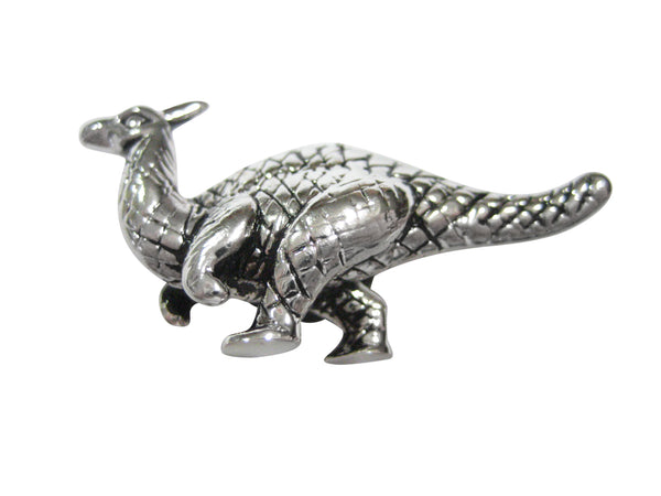 Silver Toned Parasaurolophus Dinosaur Magnet