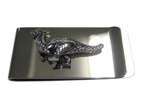 Silver Toned Parasaurolophus Dinosaur Money Clip