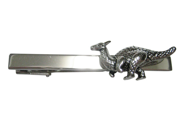 Silver Toned Parasaurolophus Dinosaur Tie Clip