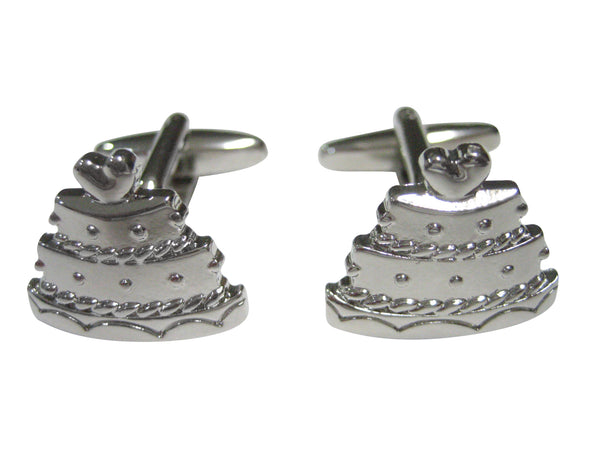 Silver Toned Pastry Chef Cake Cufflinks
