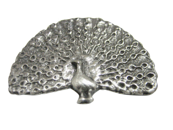 Silver Toned Peacock Bird Pendant Magnet
