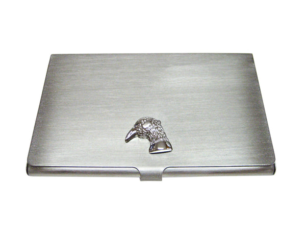 Silver Toned Pheasant Bird Head Business Card Holder