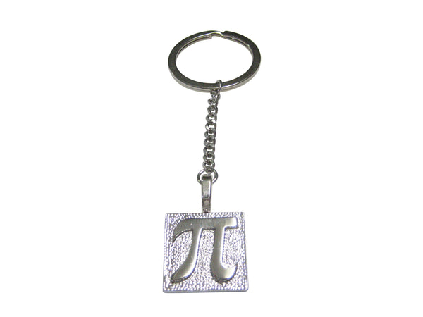 Silver Toned Pi Symbol Pendant Keychain