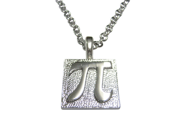 Silver Toned Pi Symbol Pendant Necklace