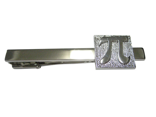 Silver Toned Pi Symbol Tie Clip