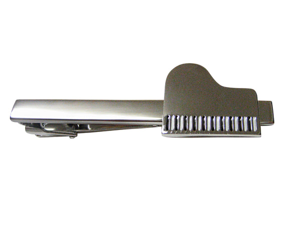 Silver Toned Piano Musical Instrument Square Tie Clip