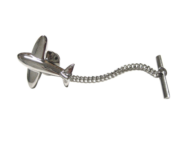 Silver Toned Plane Tie Tack