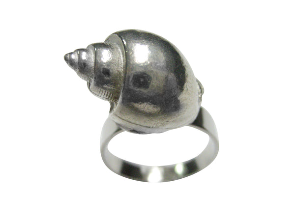 Silver Toned Pointy Snail Adjustable Size Fashion Ring