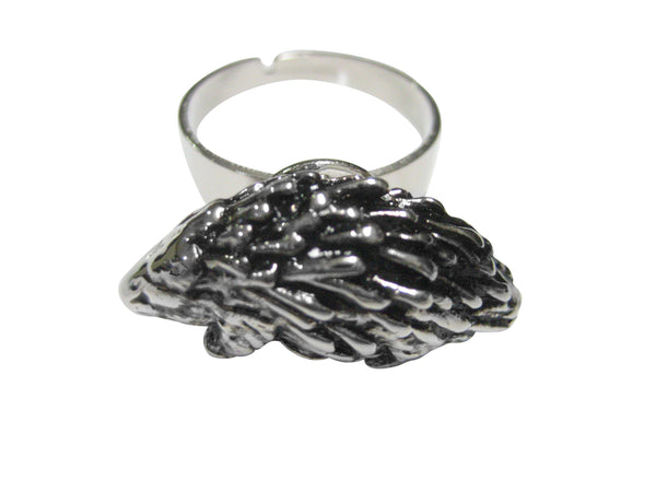 Silver Toned Porcupine Adjustable Size Fashion Ring