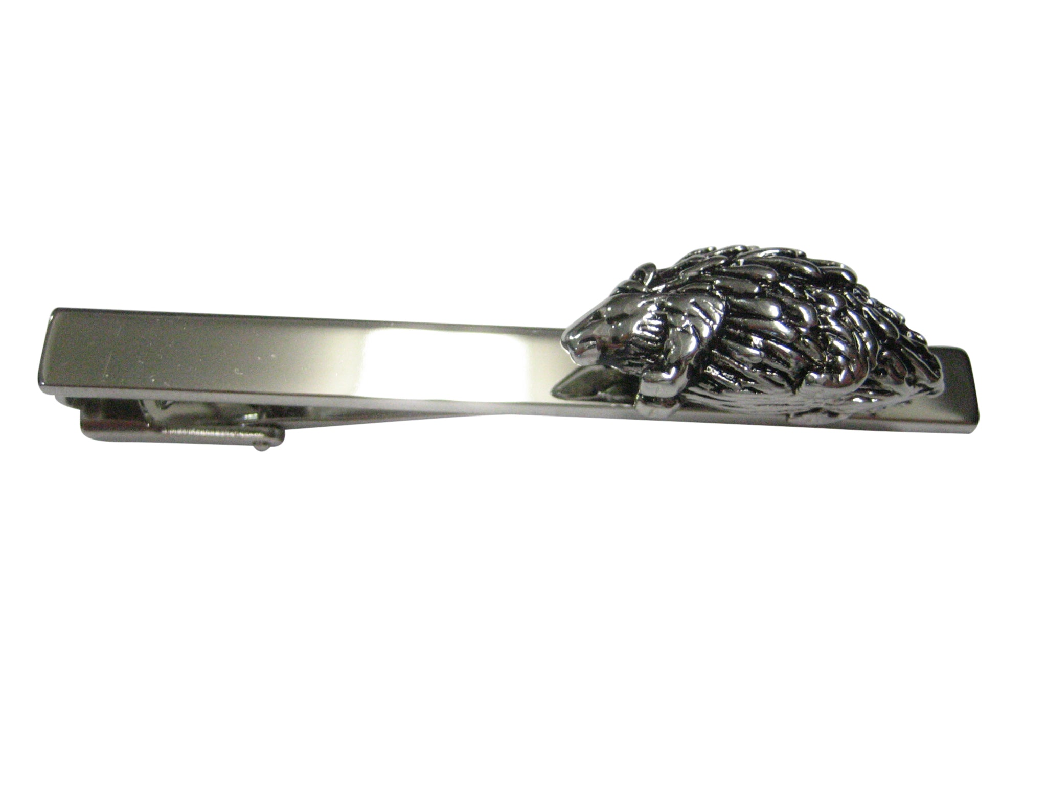 Silver Toned Porcupine Square Tie Clip