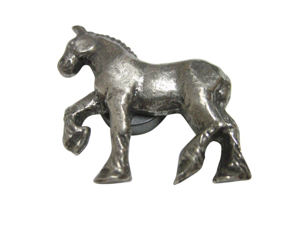 Silver Toned Prancing Textured Horse Pendant Magnet