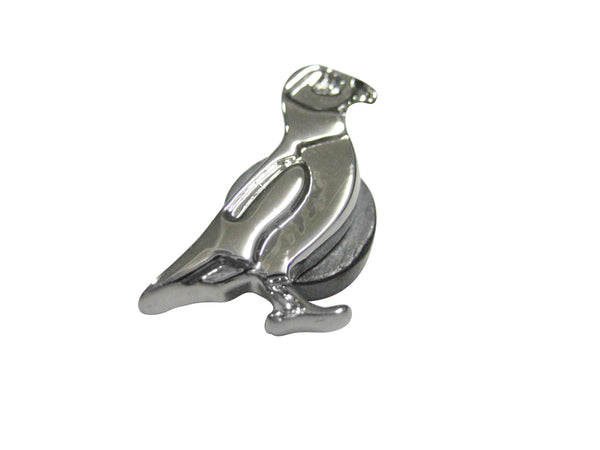 Silver Toned Puffin Bird Magnet