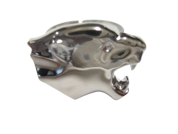 Silver Toned Puma Wild Cat Adjustable Size Fashion Ring