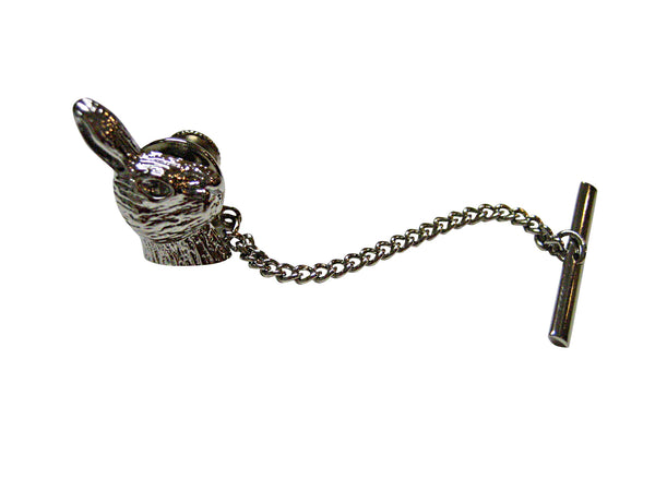 Silver Toned Rabbit Hare Head Tie Tack