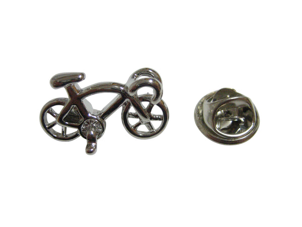 Silver Toned Racing Bicycle Lapel Pin
