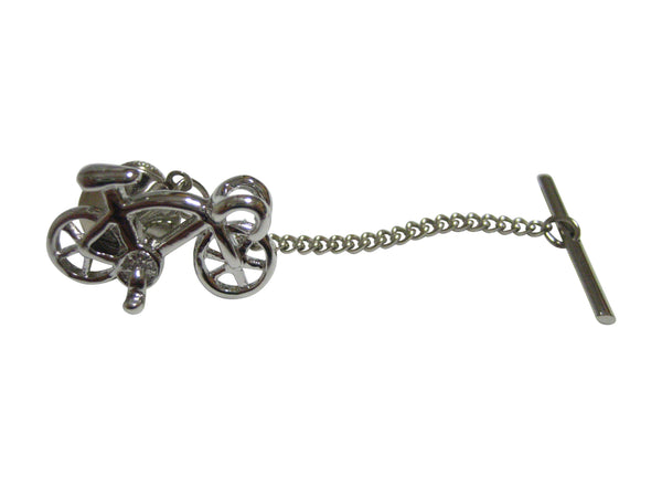Silver Toned Racing Bicycle Tie Tack