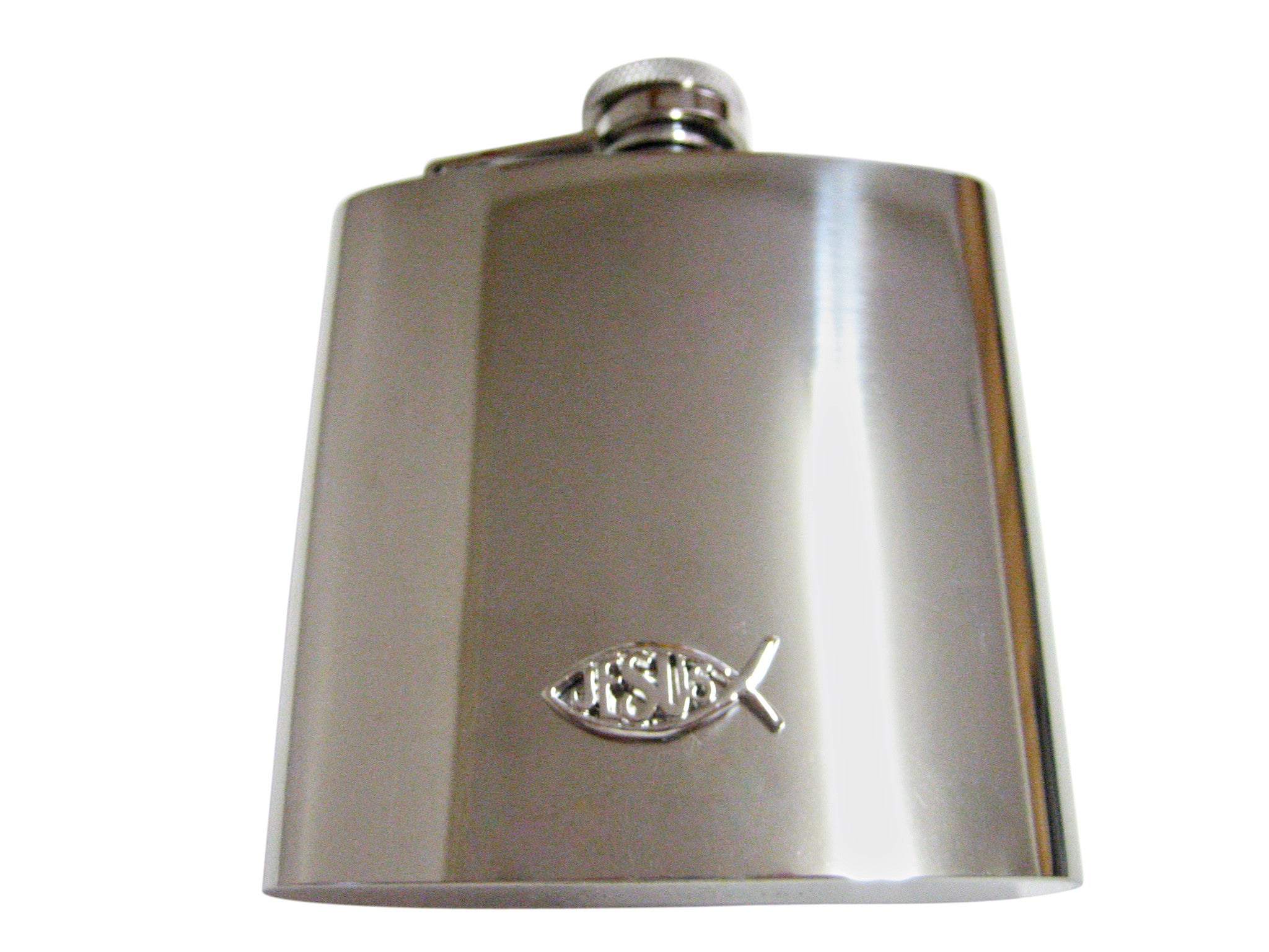 Silver Toned Religious Jesus 6 Oz. Stainless Steel Flask