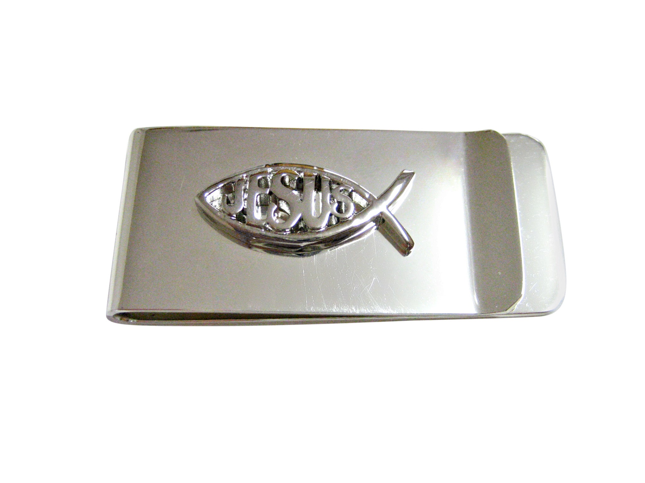 Silver Toned Religious Jesus Money Clip