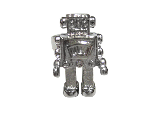 Silver Toned Retro Robot Adjustable Size Fashion Ring