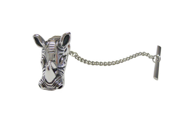Silver Toned Rhino Head Tie Tack