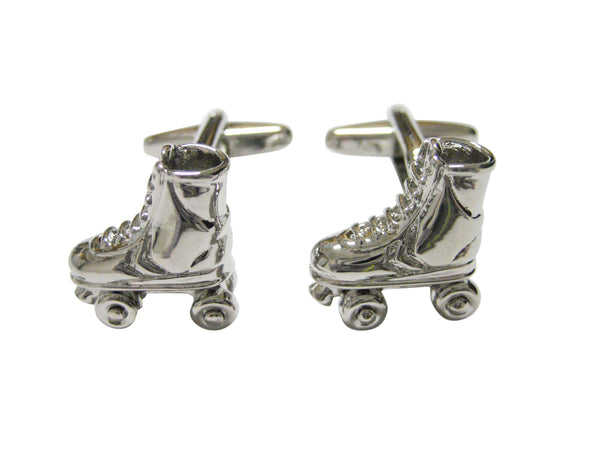 Silver Toned Rollerskates Cufflinks