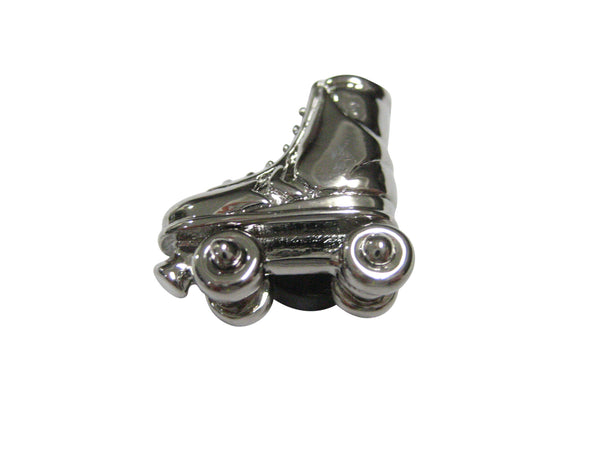 Silver Toned Rollerskates Lapel Pin