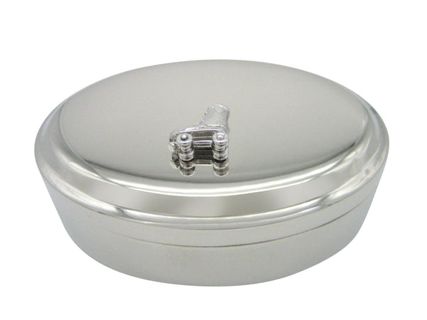 Silver Toned Rollerskates Pendant Oval Trinket Jewelry Box