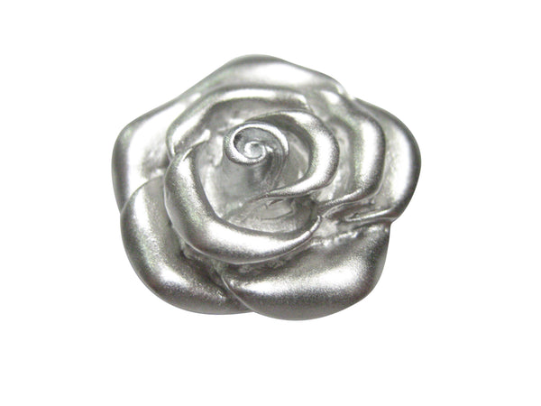 Silver Toned Rose Flower Magnet