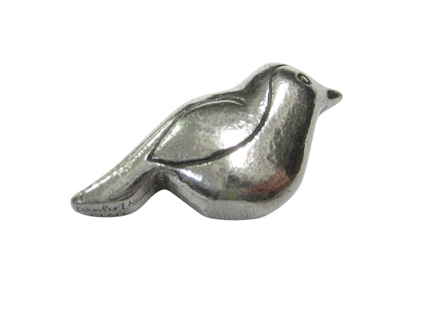 Silver Toned Round Bird Magnet