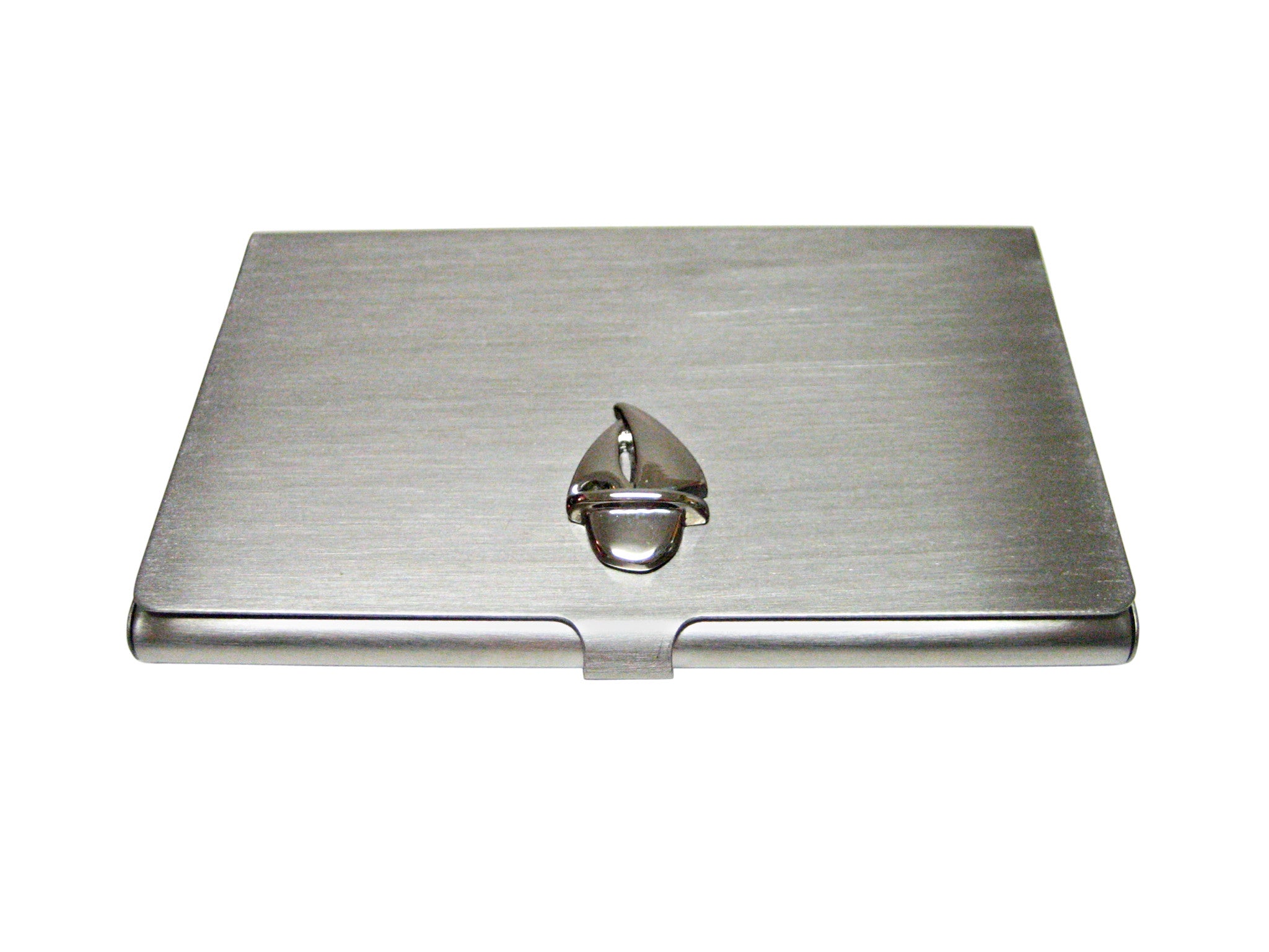 Silver Toned Sail Boat Business Card Holder