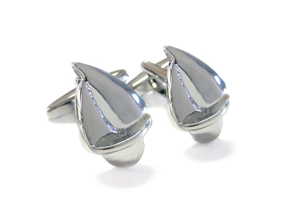Silver Toned Sail Boat Cufflinks