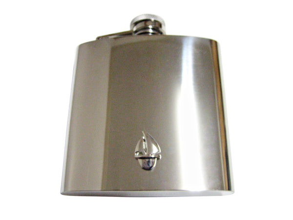 Silver Toned Sail Boat 6 Oz. Stainless Steel Flask