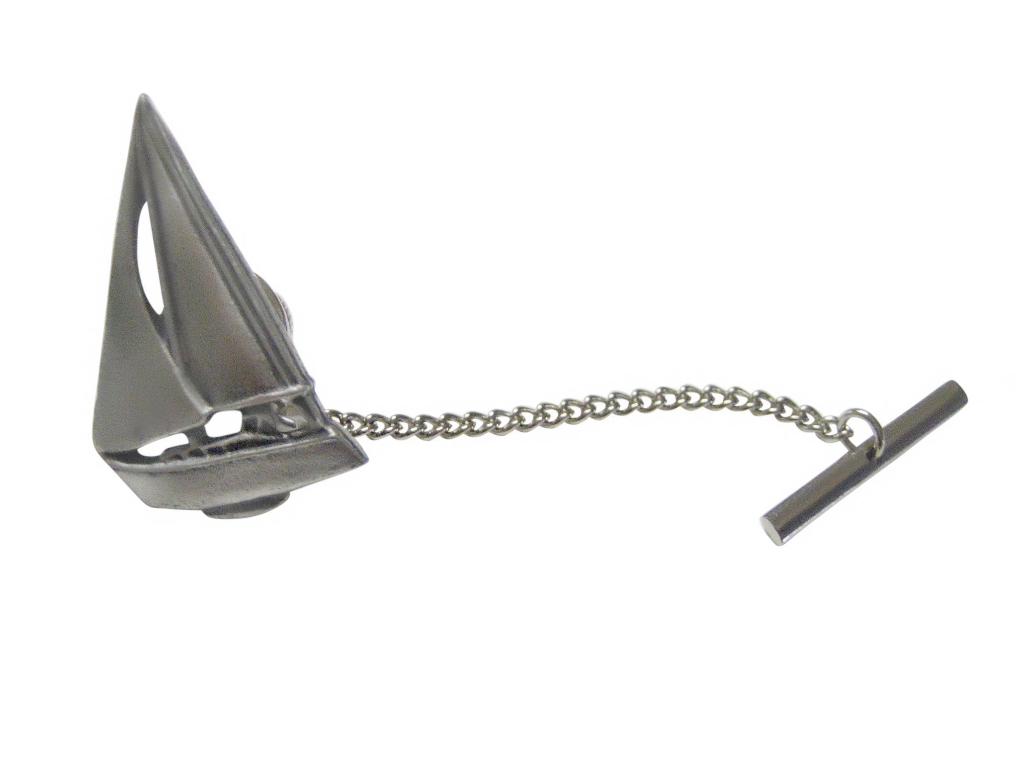 Silver Toned Sail Boat Tie Tack