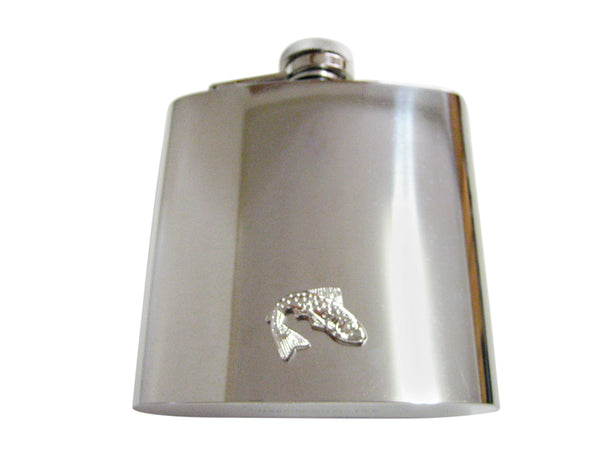 Silver Toned Salmon Fish 6 Oz. Stainless Steel Flask