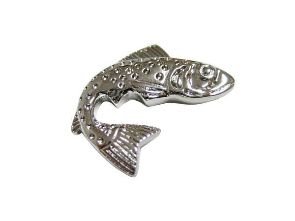 Silver Toned Salmon Fish Magnet
