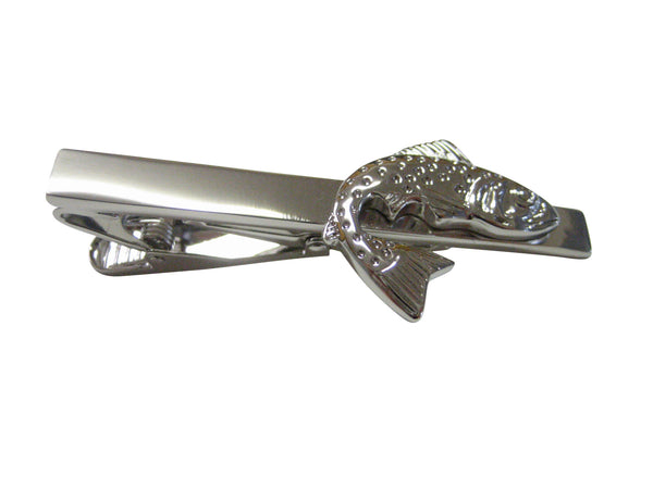 Silver Toned Salmon Tie Clips