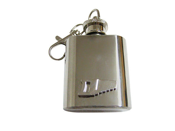 Silver Toned Saw 1 Oz. Stainless Steel Key Chain Flask