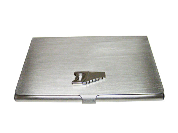 Silver Toned Saw Tool Business Card Holder