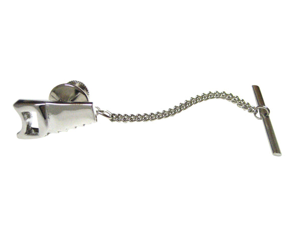 Silver Toned Saw Tool Tie Tack
