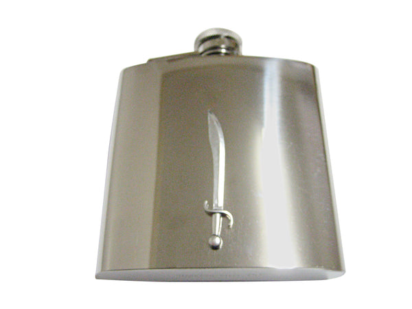 Silver Toned Scimitar Sword 6 Oz. Stainless Steel Flask